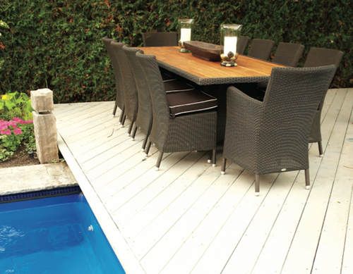 Wicker Chairs and Wood Table